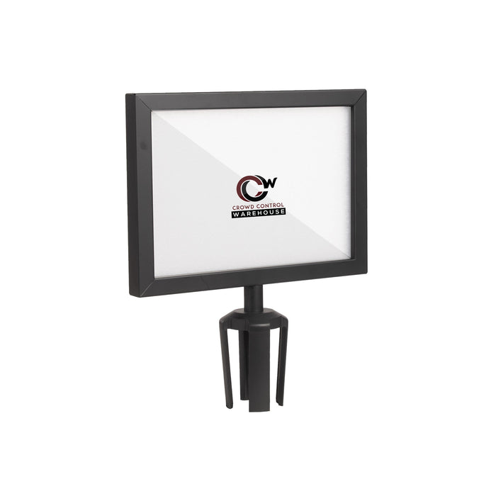 Post Top Sign Frame for CCW Series Retractable Belt Barriers for 3" OD Stanchions - Crowd Control Warehouse