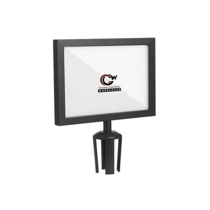 Post Top Sign Frame for CCW Series Retractable Belt Barriers for 3" OD Stanchions - Crowd Control Warehouse