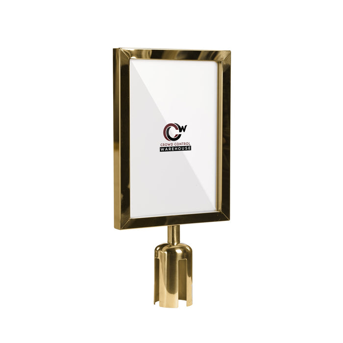 Post Top Sign Frame for CCW Series Retractable Belt Barriers for 3" OD Stanchions - Crowd Control Warehouse