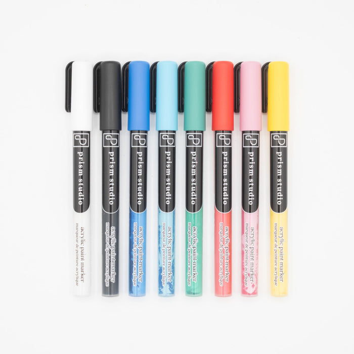 Prism Studio - Acrylic Paint Markers - Basics - Fine Point- 8 Pack. Available at Embellish Away located in Bowmanville Ontario Canada.
