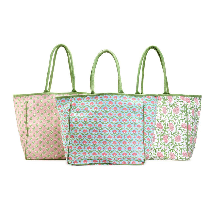 Purchase Floral Block Print Tote Bag