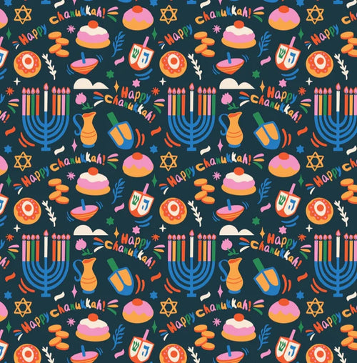 Rainbow Hanukah Square Disposable Chargers - 24 Pack