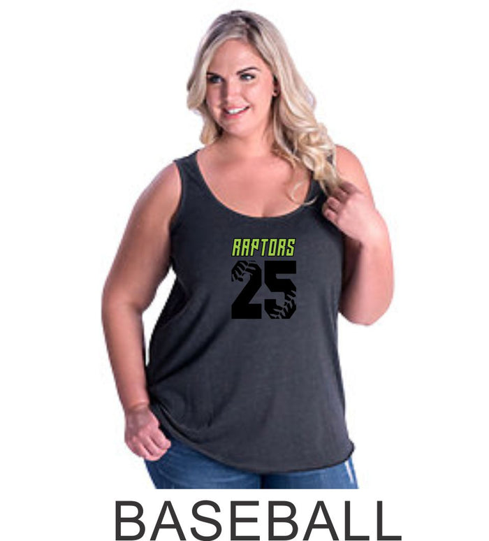 Raptors Number Curvy Ladies Tank- 4 Sports- Matte and Glitter