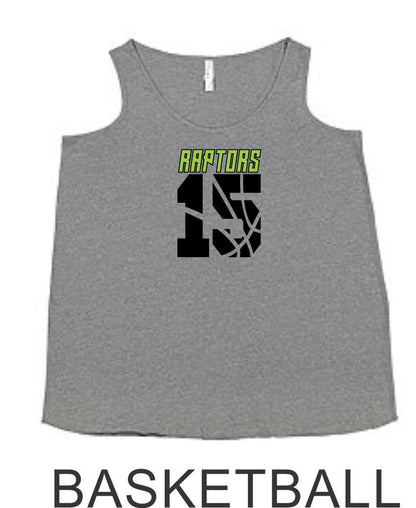 Raptors Number Curvy Ladies Tank- 4 Sports- Matte and Glitter
