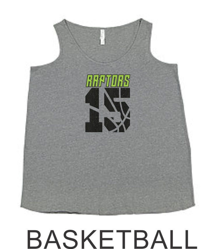 Raptors Number Curvy Ladies Tank- 4 Sports- Matte and Glitter