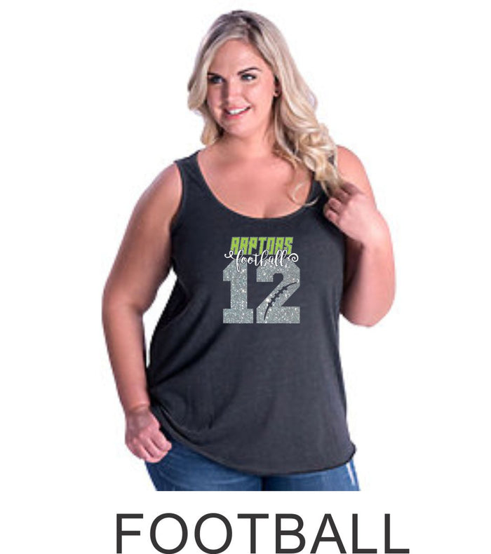 Raptors Number Curvy Ladies Tank- 4 Sports- Matte and Glitter