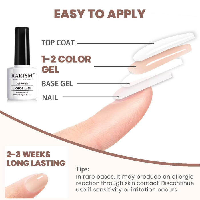 RARJSM ® 6 Colors Nude Gray Pink Gel Polish Set | 7.5ml 6pcs