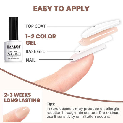 RARJSM ® 6 Colors Nude Gray Pink Gel Polish Set | 7.5ml 6pcs