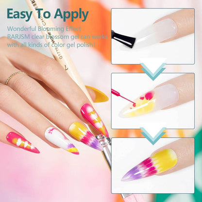 Blooming Gel Technique for Gradient Ombre Watercolor Nails