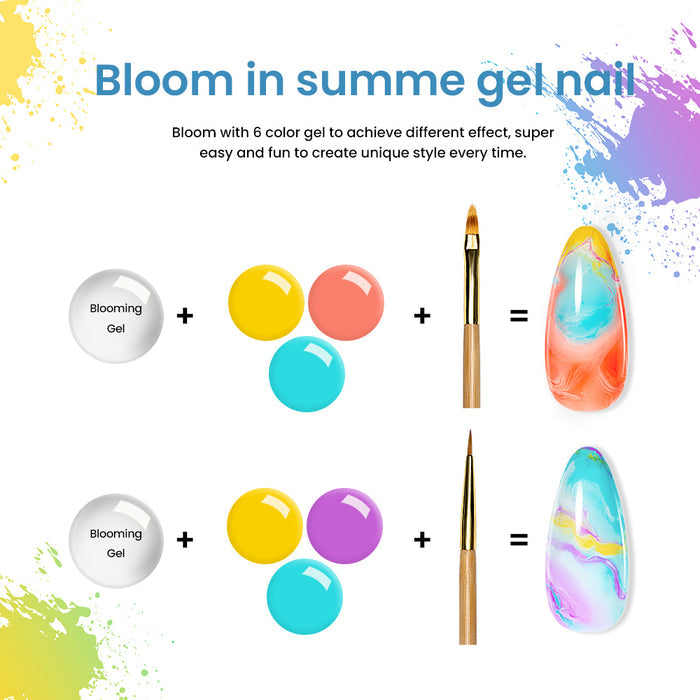 looming Gel Nail Art Designs Watercolor Floral Patterns