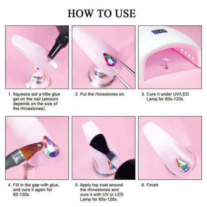 RARJSM ®Rhinestone Nail Art Glue Gel | 15ml