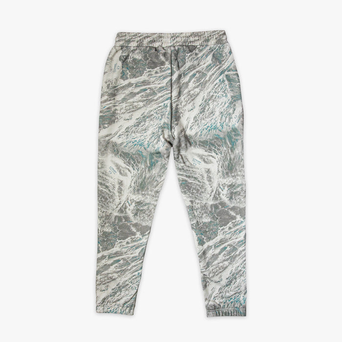 Marbled patterned grey pants with white BL101 logo