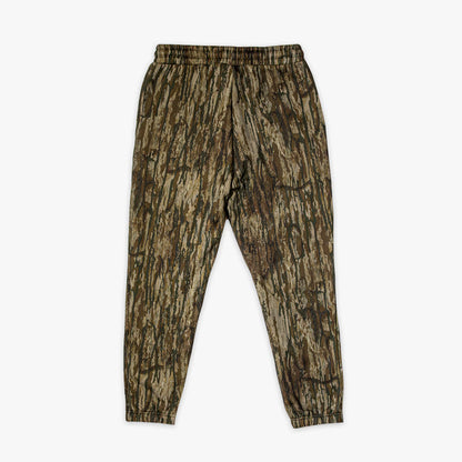 Camouflage-patterned pants on a white background