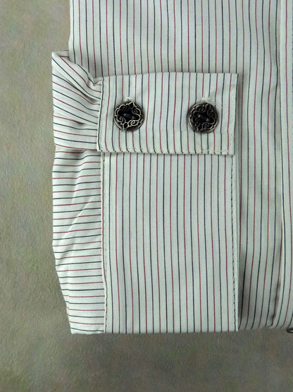 Red and Black Pencil Stripe Men's Dakota Shirt