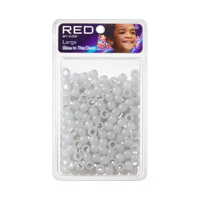 Red By Kiss Glow In The Dark Hair Beads [Large] [White] #HA102