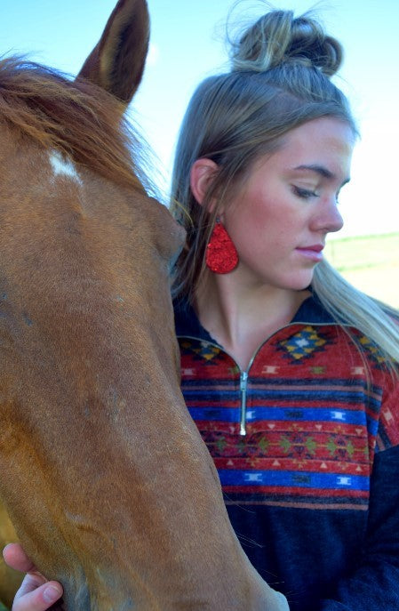 Red Teardrop Earrings