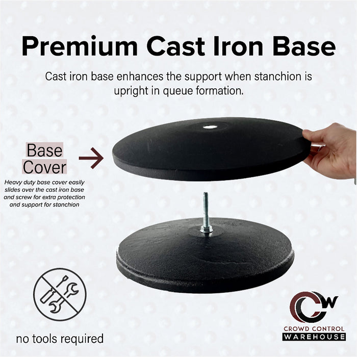 Replacement Stanchion Cast Iron Base - Montour Line MI630/MSI650/MI630D - Crowd Control Warehouse