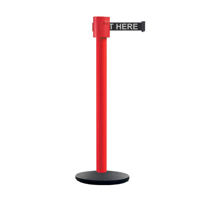 BLACK WITH "PLEASE WAIT HERE" WHITE LETTERS