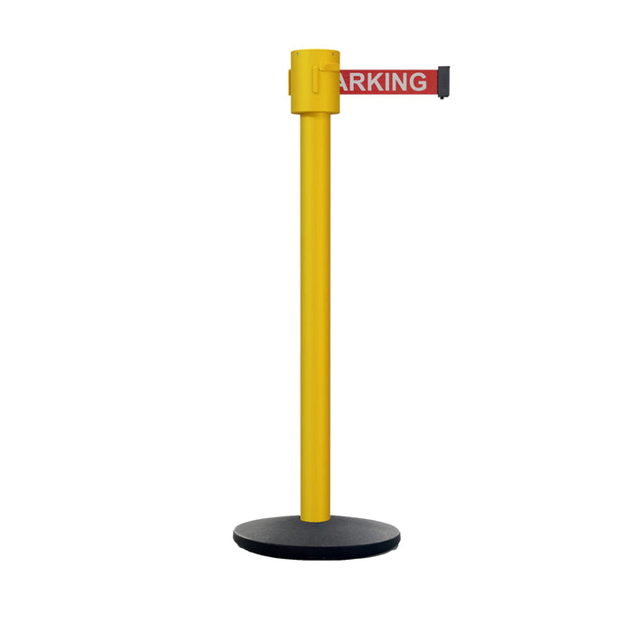 RED WITH "NO PARKING" WHITE LETTERS