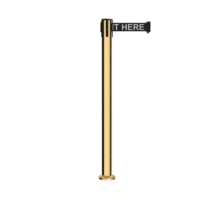 BLACK WITH "PLEASE WAIT HERE" WHITE LETTERS