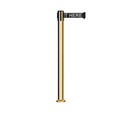 BLACK WITH "PLEASE WAIT HERE" WHITE LETTERS