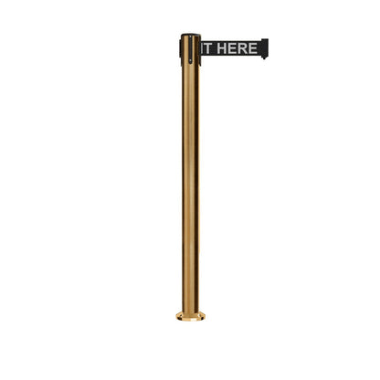 BLACK WITH "PLEASE WAIT HERE" WHITE LETTERS