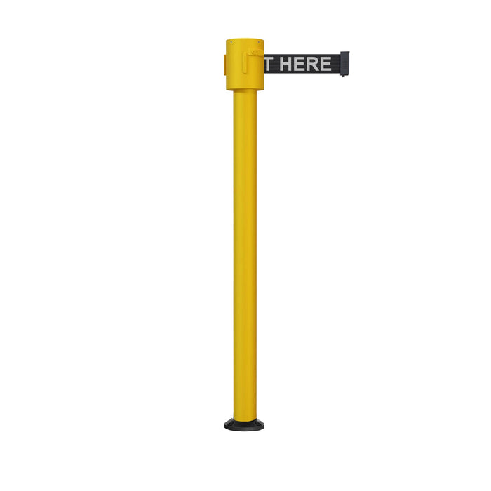 BLACK WITH "PLEASE WAIT HERE" WHITE LETTERS