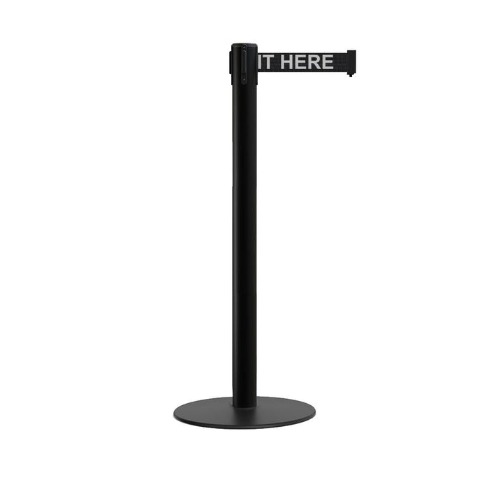 BLACK WITH "PLEASE WAIT HERE" WHITE LETTERS / NO WEATHER TREATMENT