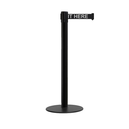 BLACK WITH "PLEASE WAIT HERE" WHITE LETTERS / NO WEATHER TREATMENT