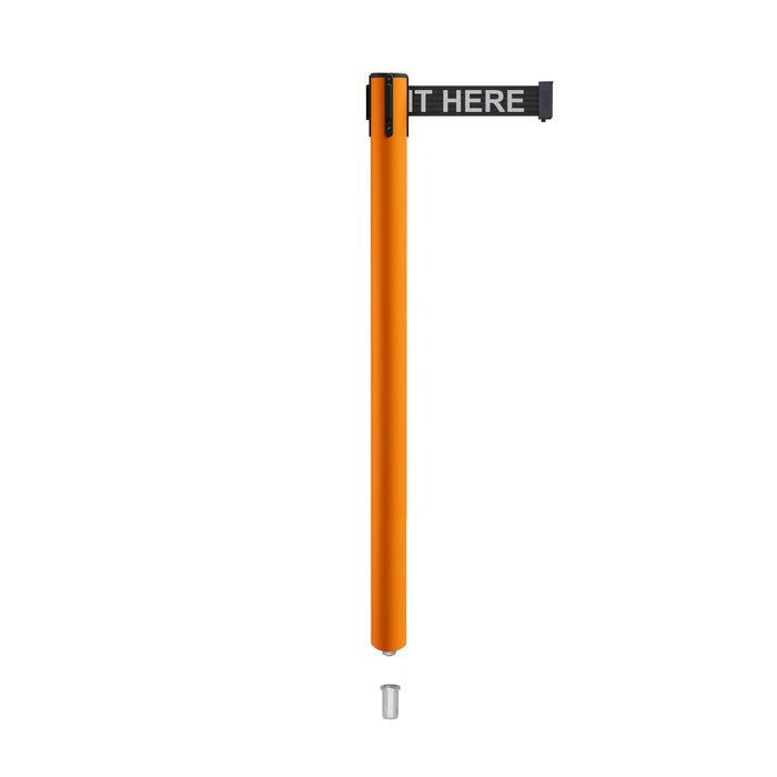 BLACK WITH "PLEASE WAIT HERE" WHITE LETTERS