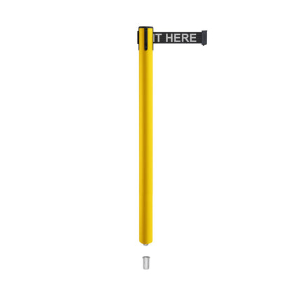 BLACK WITH "PLEASE WAIT HERE" WHITE LETTERS
