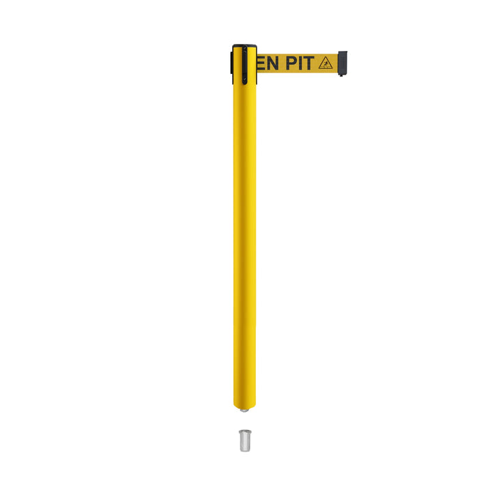YELLOW WITH "BEWARE OPEN PIT" BLACK LETTERS