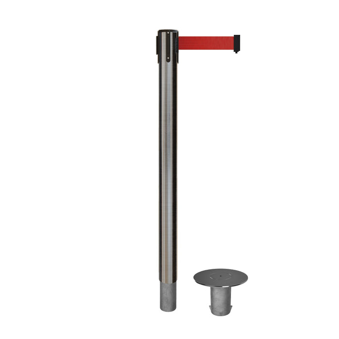 SATIN STAINLESS STEEL / RED