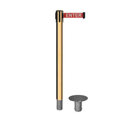 POLISHED BRASS / RED WITH "CAUTION - DO NOT ENTER" WHITE LETTERS