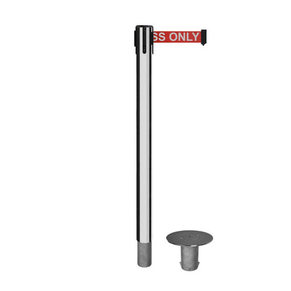 POLISHED STAINLESS STEEL / RED WITH "AUTHORIZED ACCESS ONLY" WHITE LETTERS