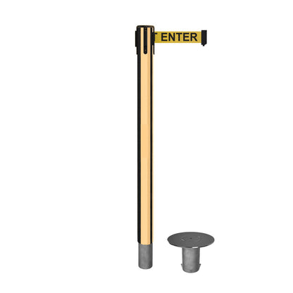 POLISHED BRASS / YELLOW WITH "CAUTION - DO NOT ENTER" BLACK LETTERS