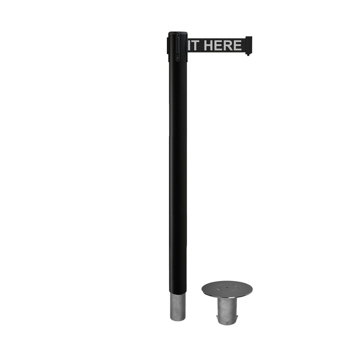 NO WEATHER TREATMENT / BLACK WITH "PLEASE WAIT HERE" WHITE LETTERS
