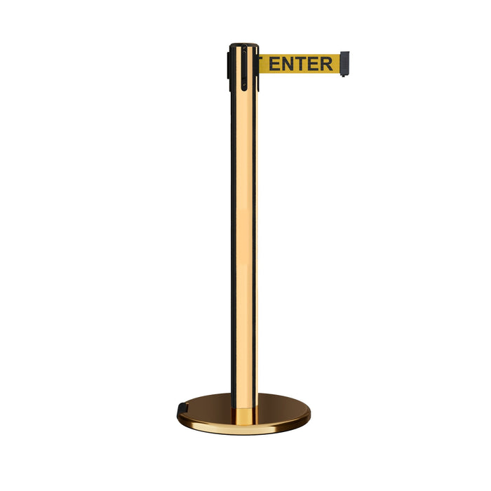 POLISHED BRASS / YELLOW WITH "CAUTION - DO NOT ENTER" BLACK LETTERS