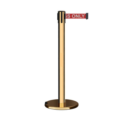 POLISHED BRASS / RED WITH "AUTHORIZED ACCESS ONLY" WHITE LETTERS