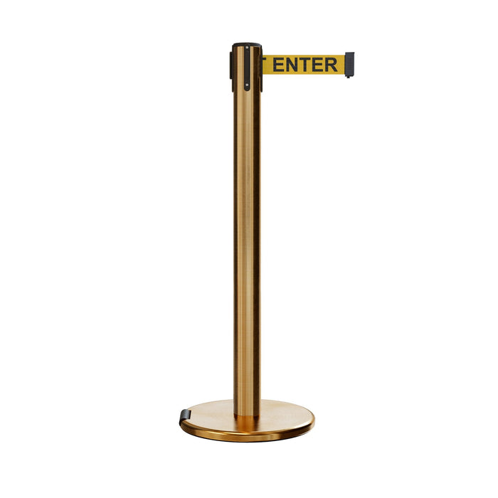 SATIN BRASS / YELLOW WITH "CAUTION - DO NOT ENTER" BLACK LETTERS
