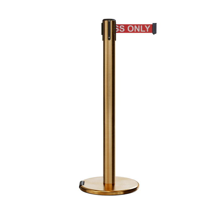 SATIN BRASS / RED WITH "AUTHORIZED ACCESS ONLY" WHITE LETTERS
