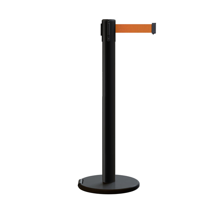 Retractable Belt Barrier Stanchion, Rolling Base, 16 ft Belt - Montour Line ME650 - Crowd Control Warehouse
