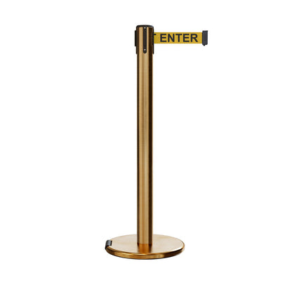 SATIN BRASS / YELLOW WITH "CAUTION - DO NOT ENTER" BLACK LETTERS