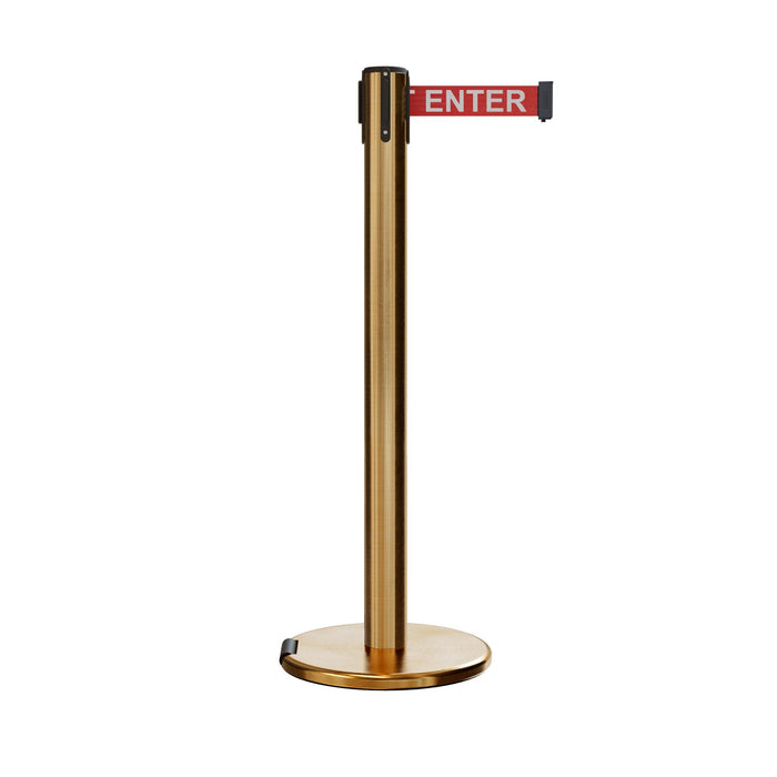 SATIN BRASS / RED WITH "CAUTION - DO NOT ENTER" WHITE LETTERS