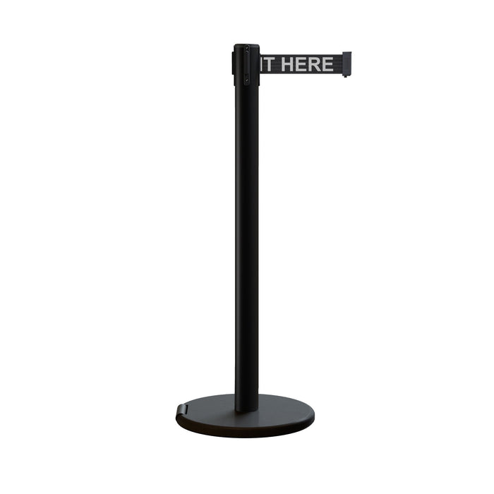 BLACK WITH "PLEASE WAIT HERE" WHITE LETTERS / NO WEATHER TREATMENT
