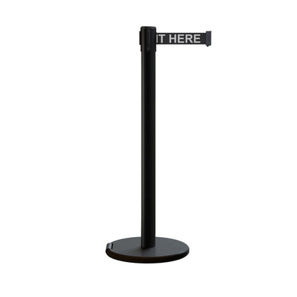 BLACK WITH "PLEASE WAIT HERE" WHITE LETTERS / NO WEATHER TREATMENT