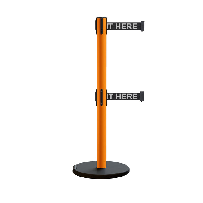 BLACK WITH "PLEASE WAIT HERE" WHITE LETTERS