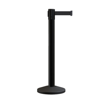 Retractable Belt Barrier Stanchion, Sloped Base, 14 ft Belt - Montour Line M650 - Crowd Control Warehouse