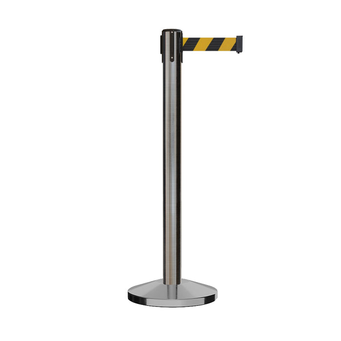 SATIN STAINLESS STEEL / BLACK AND YELLOW DIAGONAL