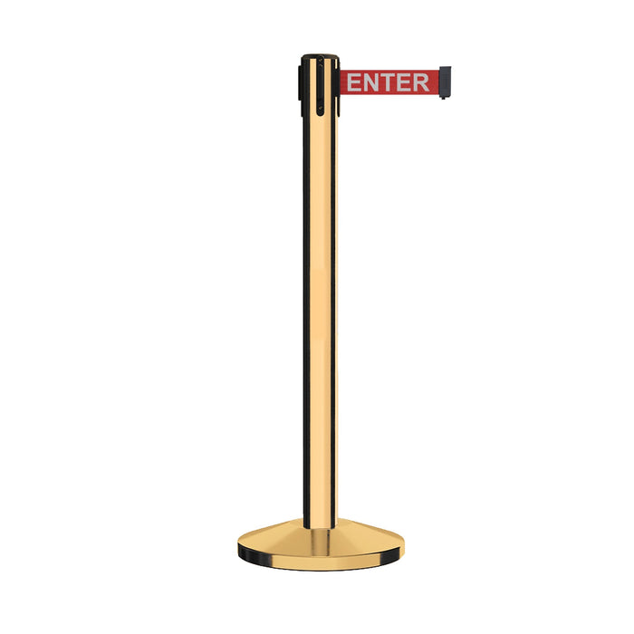 POLISHED BRASS / RED WITH "CAUTION - DO NOT ENTER" WHITE LETTERS